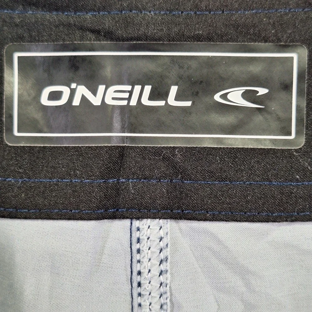 O'Neill Board Shorts Mens 30 (Fits W30) Blue Striped Surf Swimwear Beach